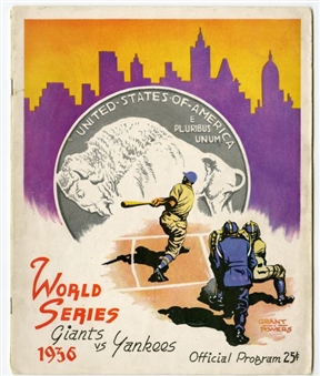 1936 World Series Program - Giants vs Yankees